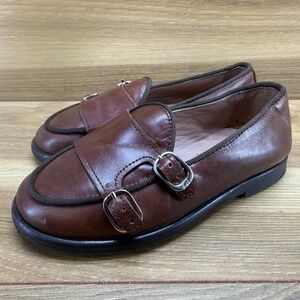 Papanatas Toddler Kids 9.5 10 EU 26 Brown Soft Leather Double Monk Strap Slip On